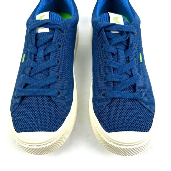 Cariuma Ibi Shoes 10 Womens Blue Bamboo Lace Up Knit Sneaker Mens 8.5 - Picture 3 of 9
